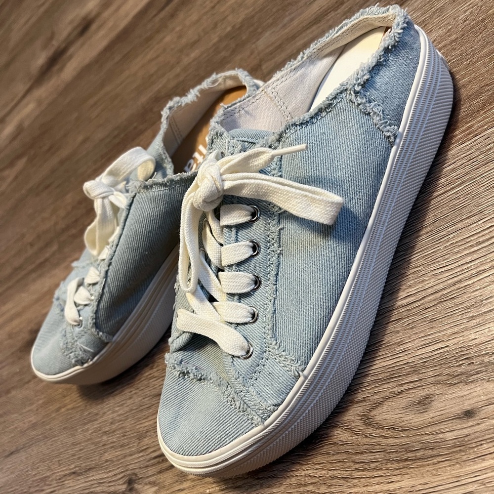 Dolce Vita Blue Canvas Jean Slip On Shoes Size 6 - Picture 5 of 8